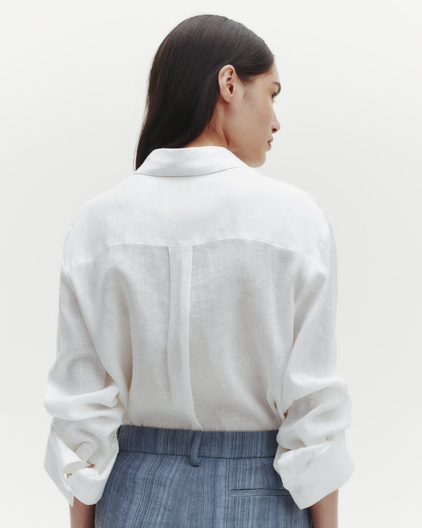 TWP White The Next Morning Shirt in Delave Linen view 5