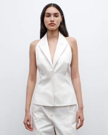 TWP Ivoire Kaitlyn Vest in Cotton Twill view 1