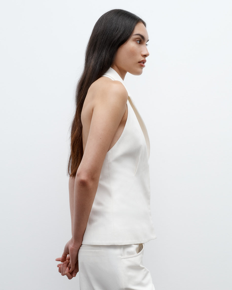 TWP Ivoire Kaitlyn Vest in Cotton Twill view 4