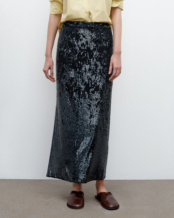 TWP Midnight Gwyneth Skirt in Fishscale Sequins view 4