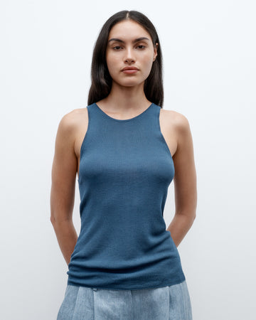 TWP Indigo Harbor Tank in Viscose Silk view 3