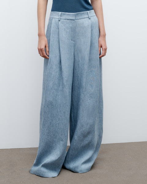 Light indigo Next Didi Pant in Lightweight Washed Hemp Denim | TWP