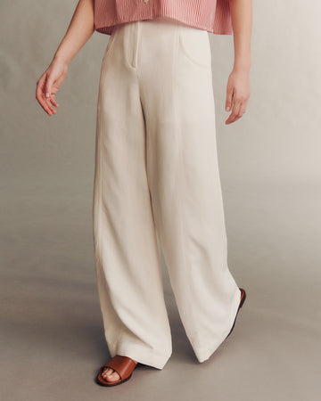 TWP White Demie Pant in Coated Viscose Linen view 2