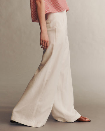 TWP White Demie Pant in Coated Viscose Linen view 4