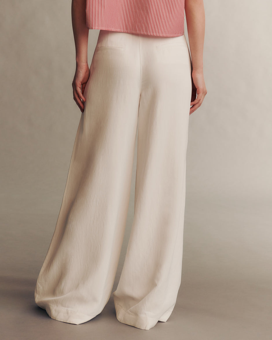 TWP White Demie Pant in Coated Viscose Linen view 5