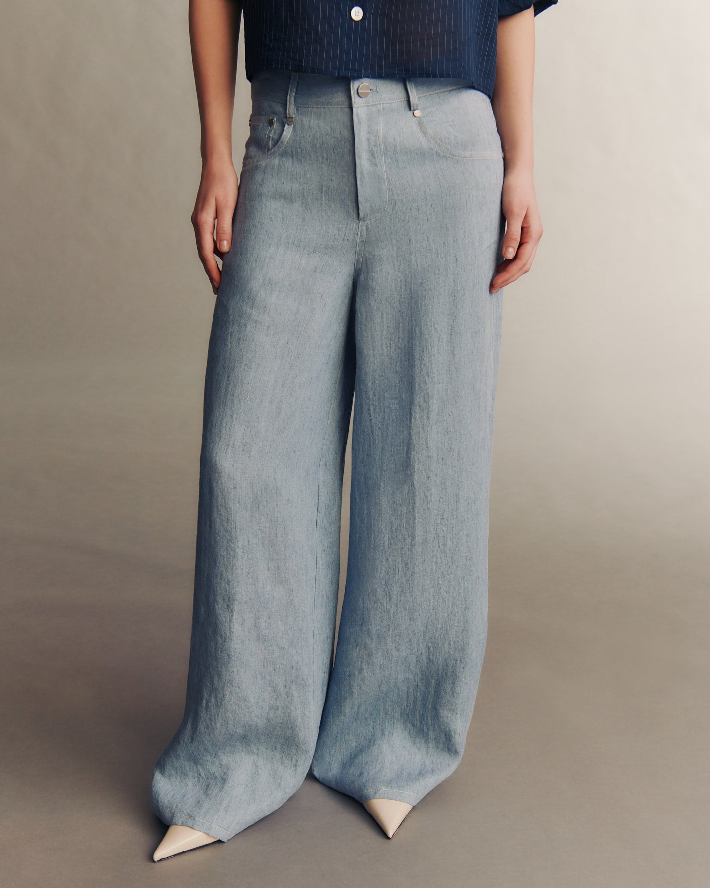 TWP Light indigo Tiny Dancer Jean in Hemp Denim view 3