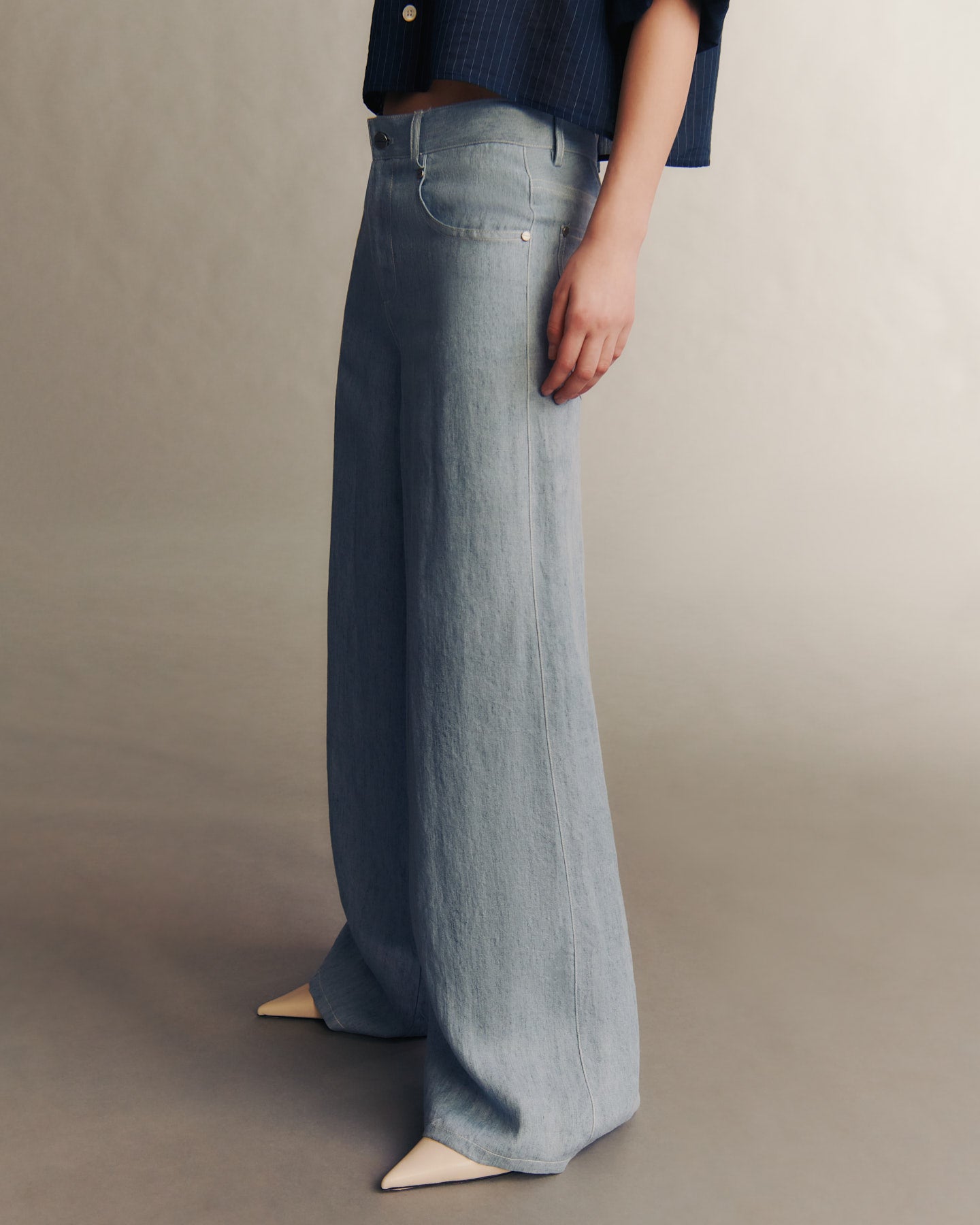 TWP Light indigo Tiny Dancer Jean in Hemp Denim view 4