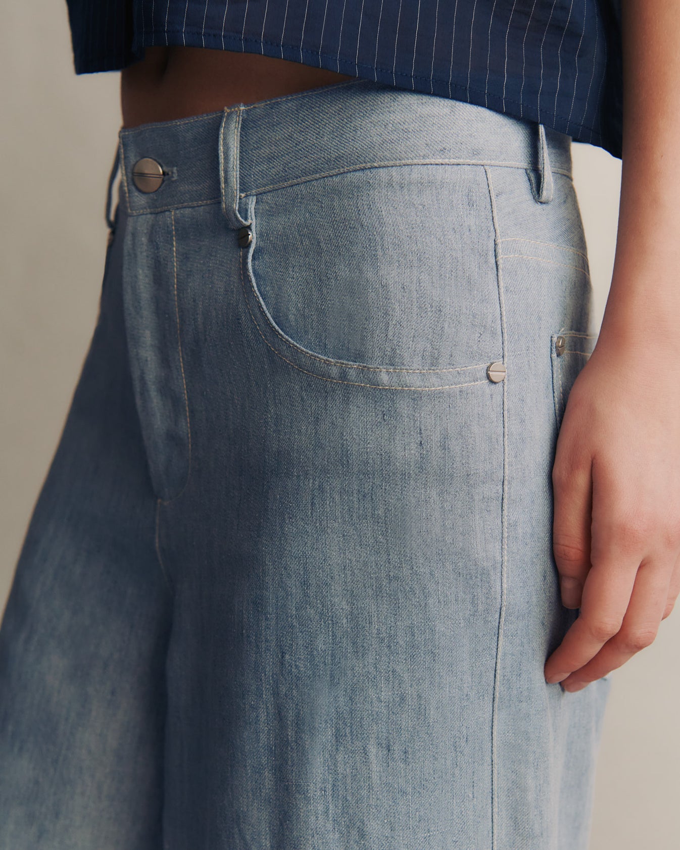 TWP Light indigo Tiny Dancer Jean in Hemp Denim view 2