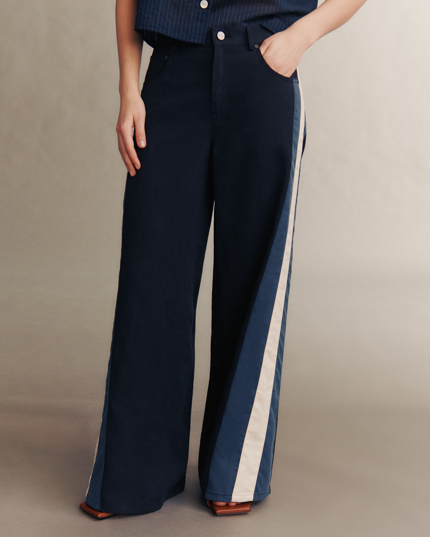 Midnight multi The Dance Pant in Cotton Linen TWP
