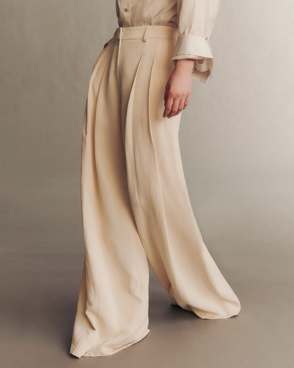 TWP Bone Didi Pant in Coated Viscose Linen view 4