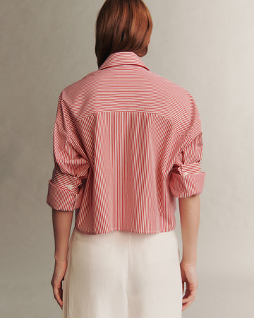 TWP Red / white Next Ex Shirt in Awning Lady Stripe view 6
