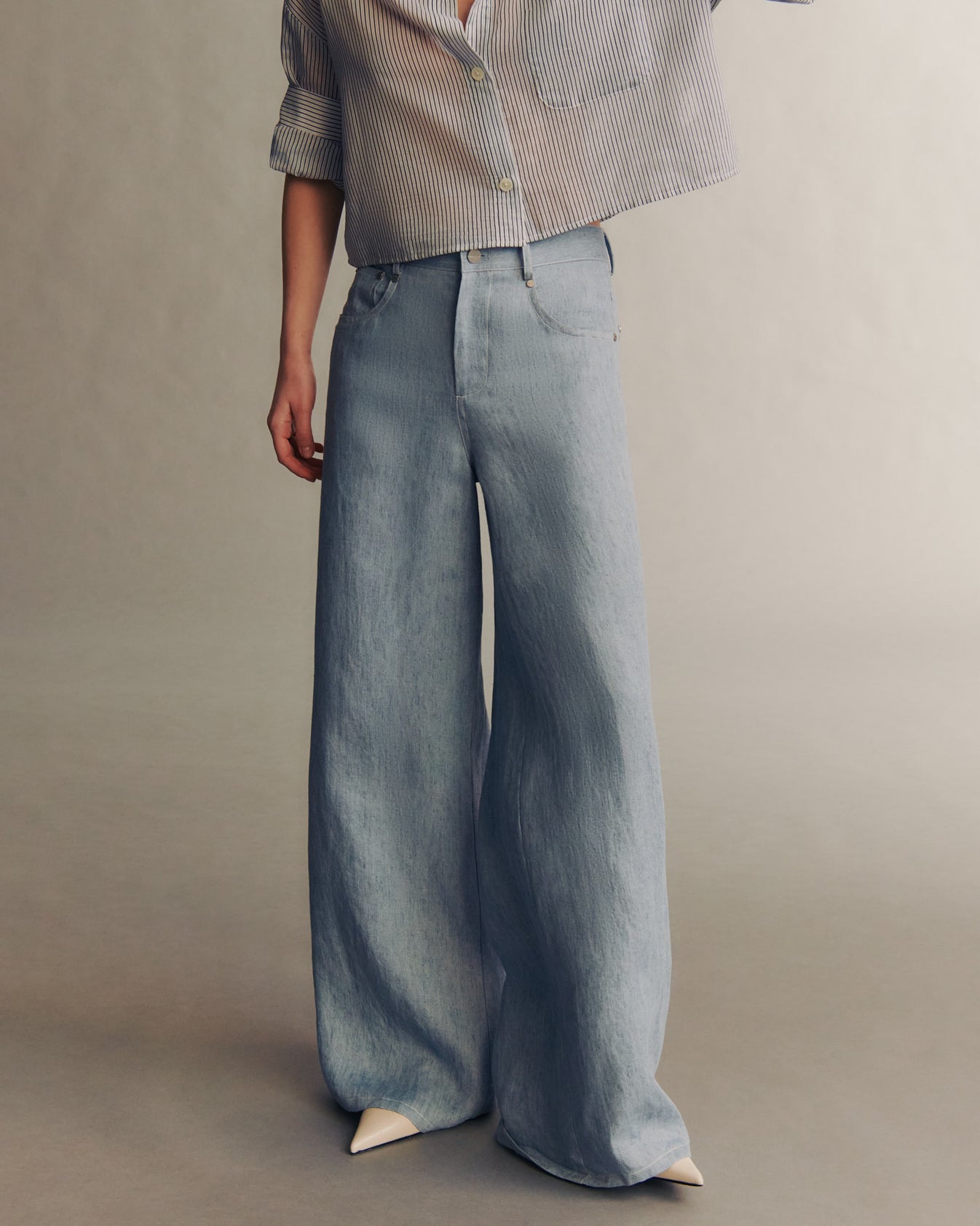 TWP Light indigo Tiny Dancer Jean in Hemp Denim view 1