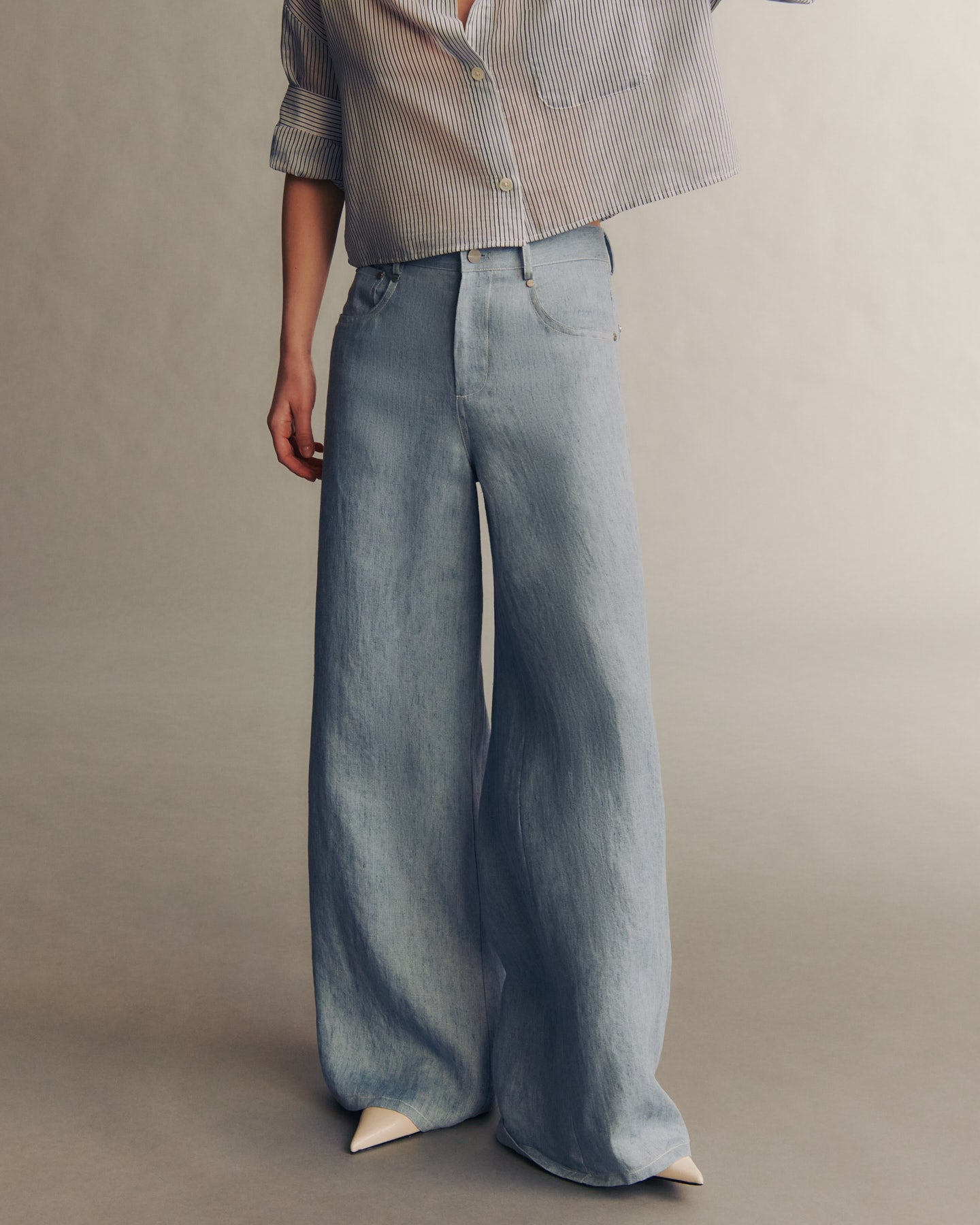 TWP Light indigo Tiny Dancer Jean in Hemp Denim view 1