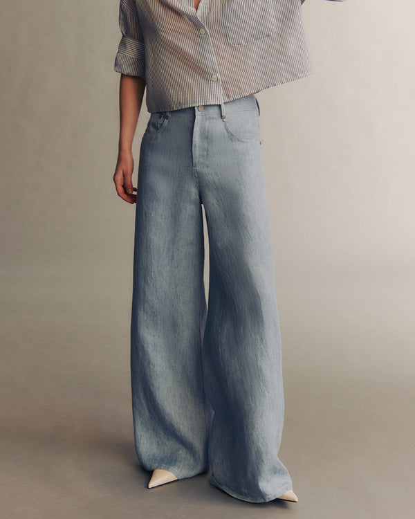 TWP Light indigo Tiny Dancer Jean in Hemp Denim view 1