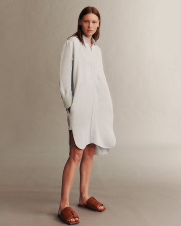 TWP Ancient water Ma House Dress in Coated Viscose Linen view 2