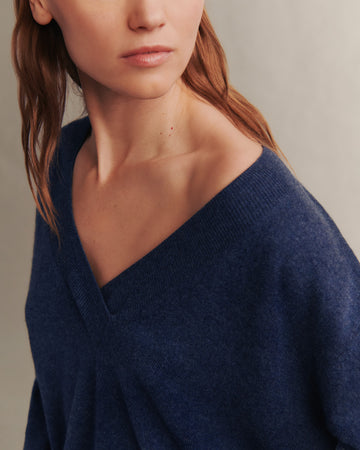 TWP Indigo Deep V Sweater in Cashmere view 4