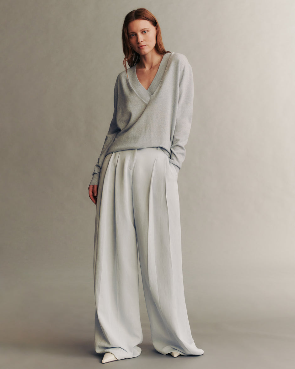 TWP Ancient water Didi Pant in Coated Viscose Linen view 1