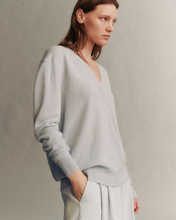 TWP Ancient water Deep V Sweater in Cashmere view 4