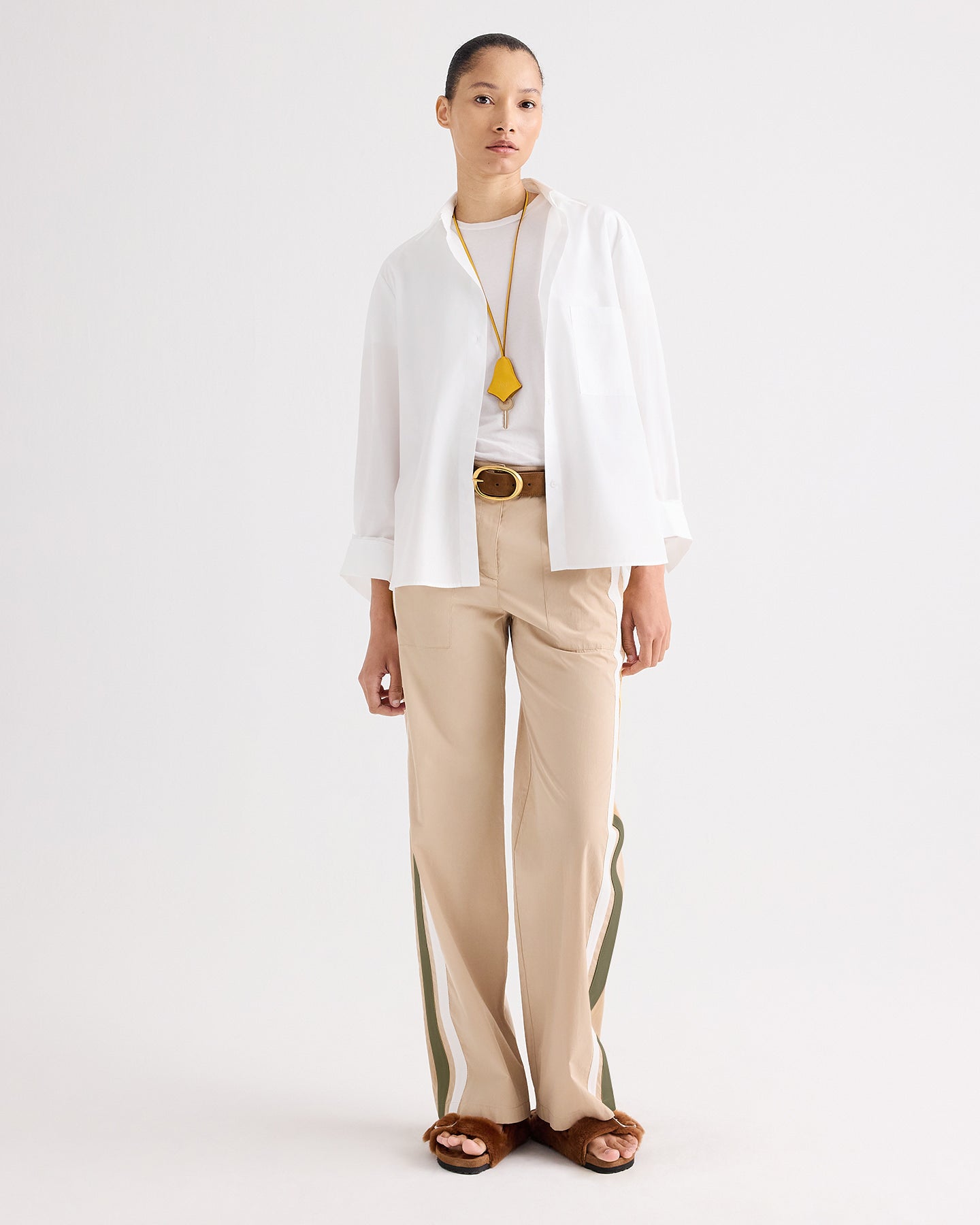 TWP Sandstone Isabelle Pant in Vintage Washed Poplin view 1