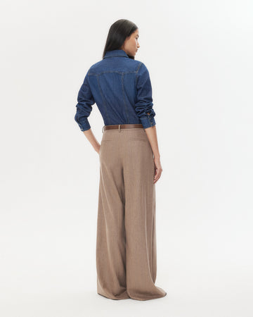 TWP Dark wash Mustang Sally Shirt in Denim Shirting view 6