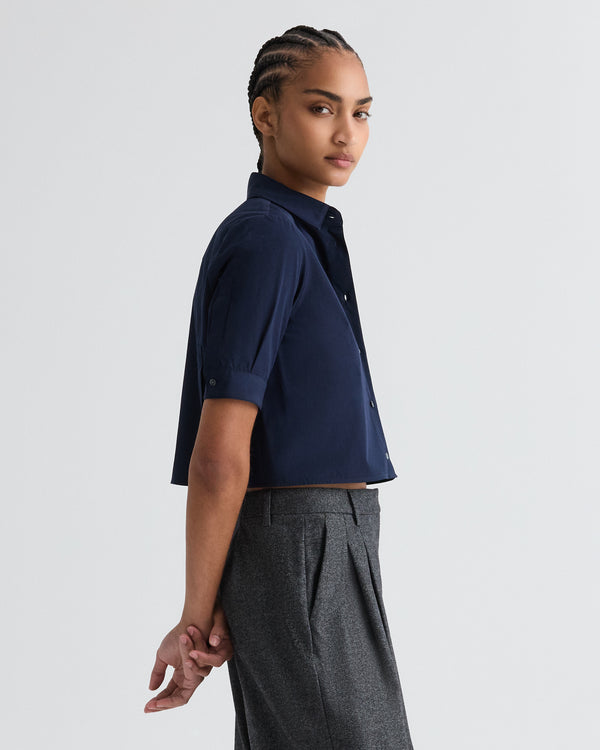 TWP Midnight Short Lived Shirt in Vintage Washed Poplin view 2