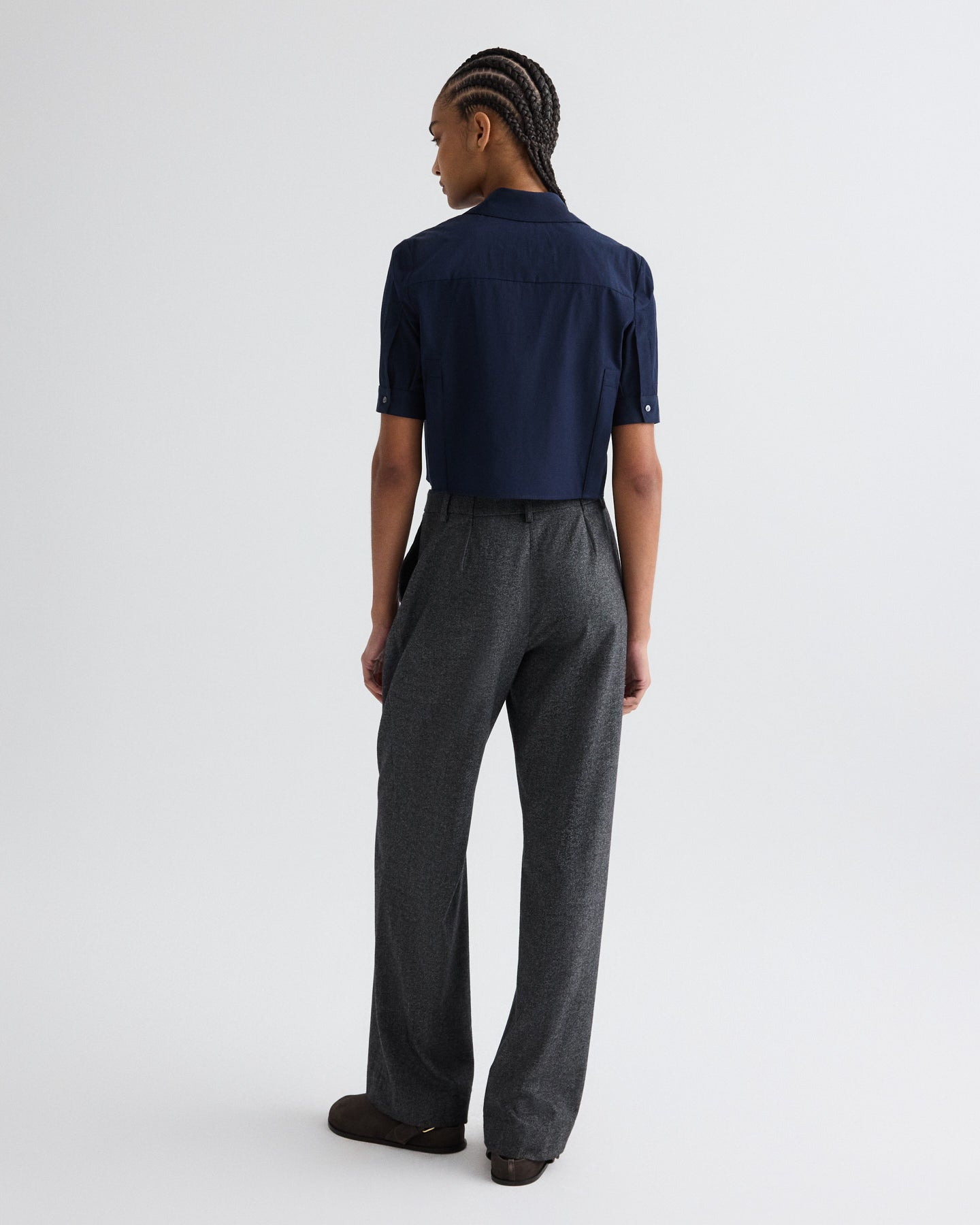 TWP Midnight Short Lived Shirt in Vintage Washed Poplin view 5