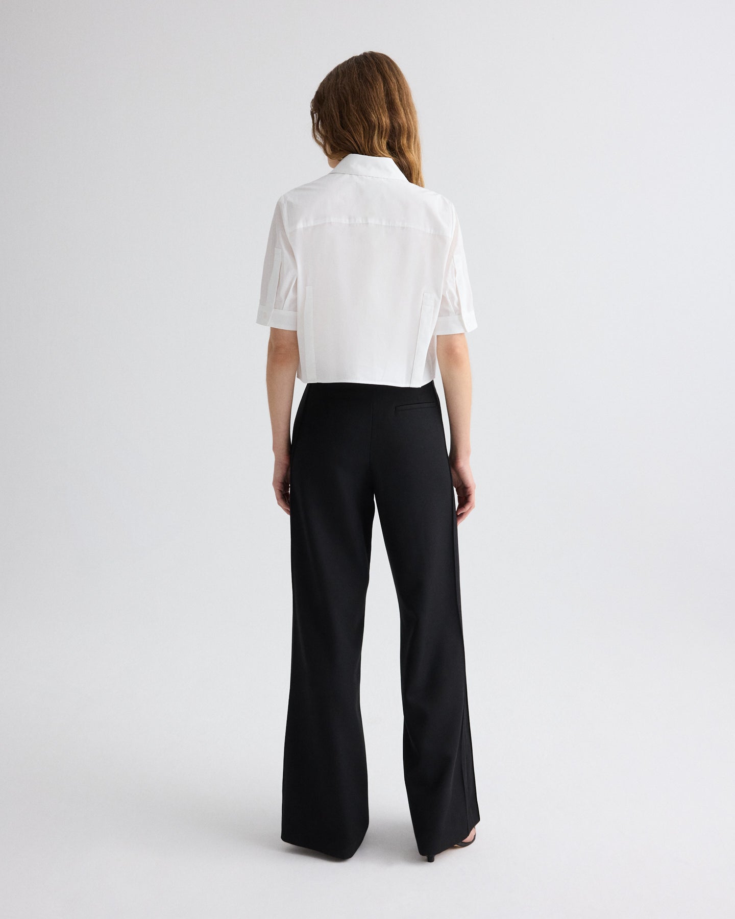 TWP White Short Lived Shirt in Vintage Washed Poplin view 5