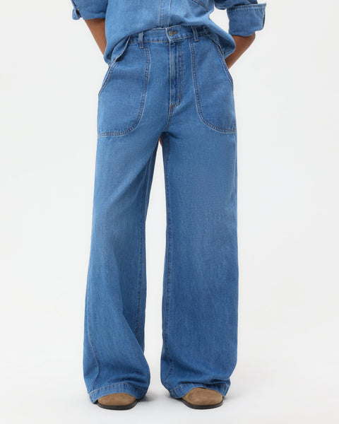 Vintage wash Mecox Beach Pant in Linen Cotton Denim | TWP