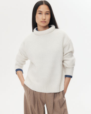 TWP Ivory Waffle Thermal in Cashmere view 3