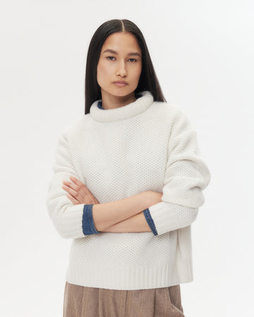 TWP Ivory Waffle Thermal in Cashmere view 1