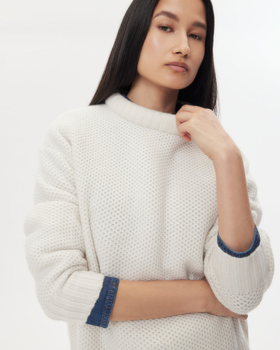 TWP Ivory Waffle Thermal in Cashmere view 2