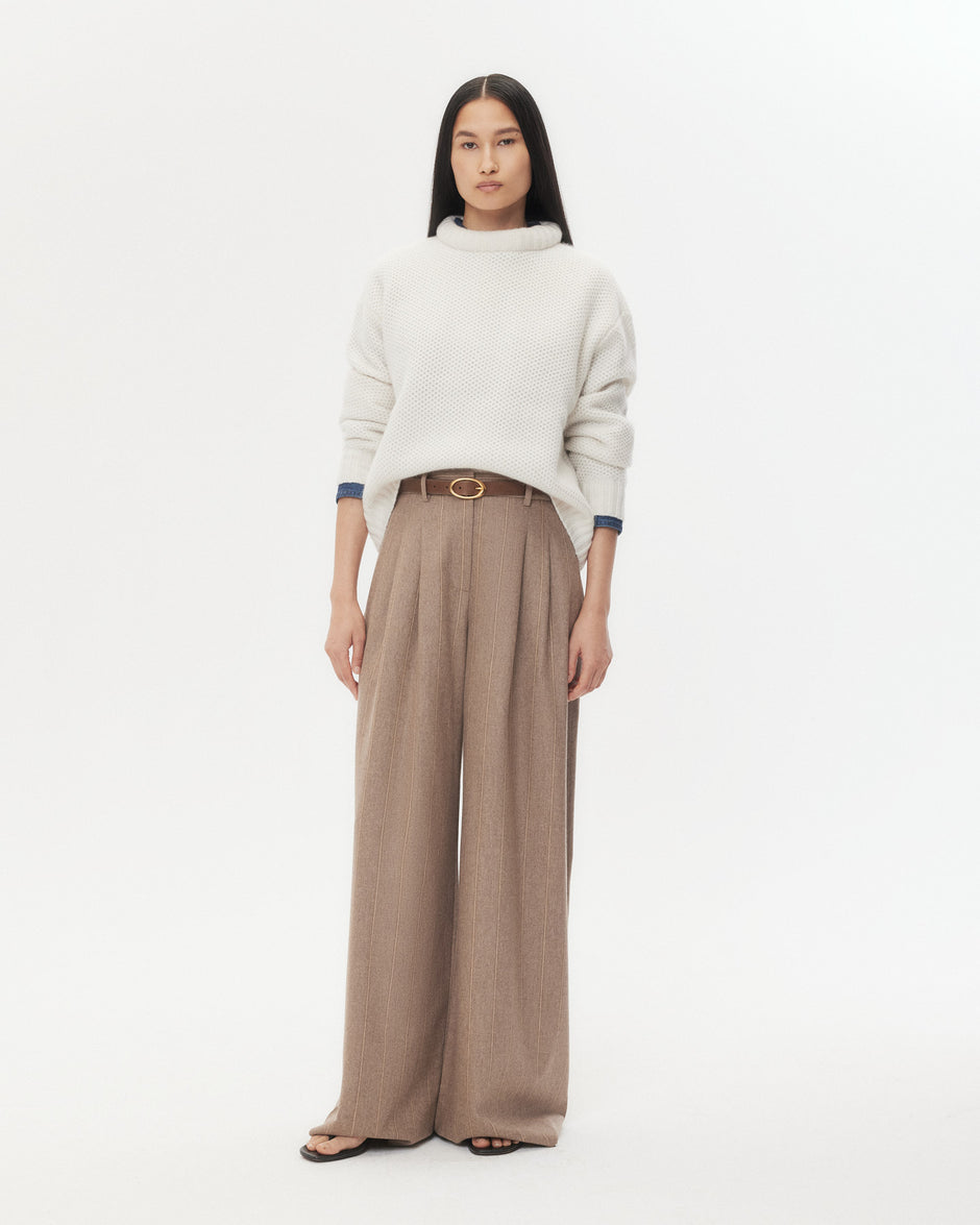 TWP Ivory Waffle Thermal in Cashmere view 4