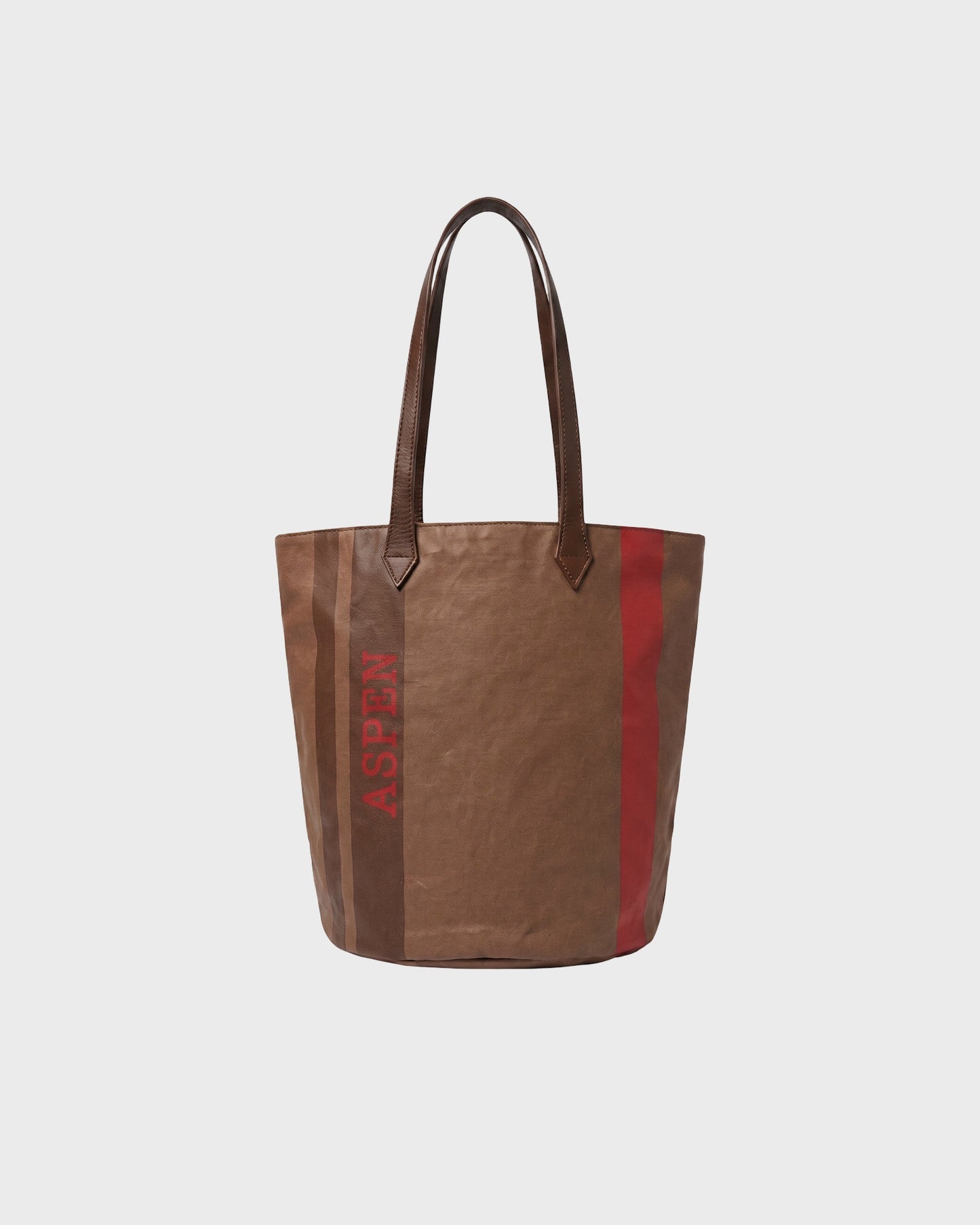TWP Tan / tomato Aspen Small Bucket Bag in Coated Cotton Canvas view 1
