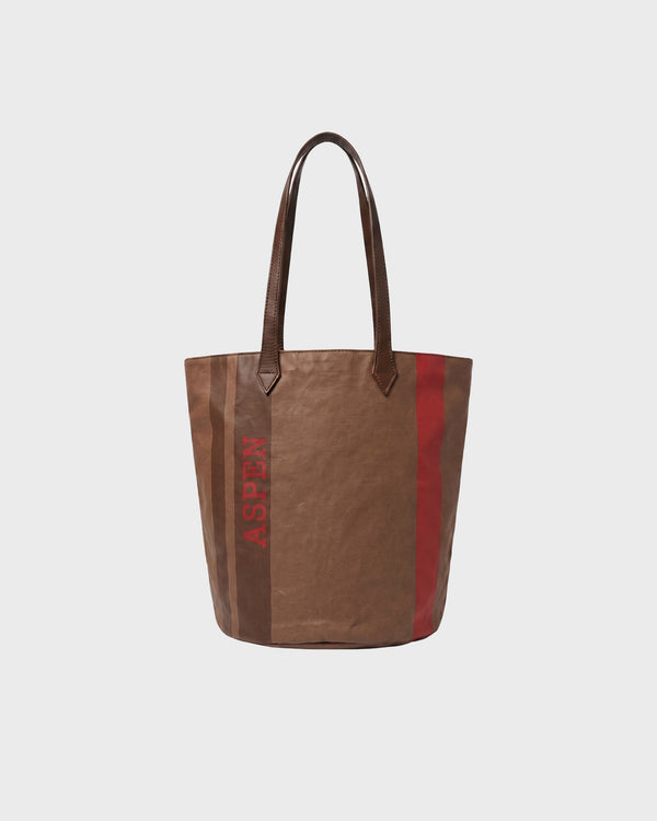 TWP Tan / tomato Aspen Small Bucket Bag in Coated Cotton Canvas view 1