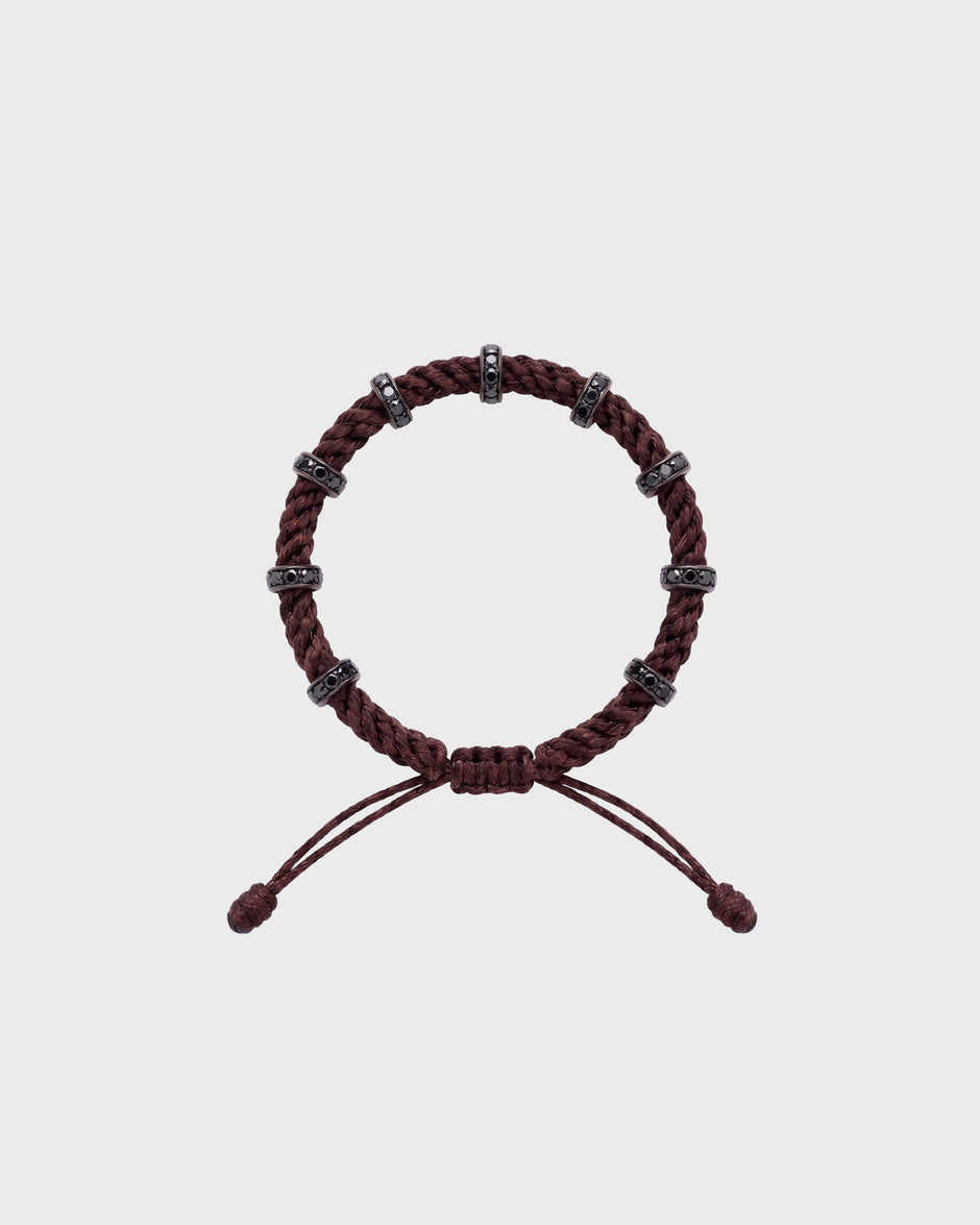 TWP Chocolate Chocolate Thread Bracelet x Black Diamond Silver Big Size Full Roundel view 1