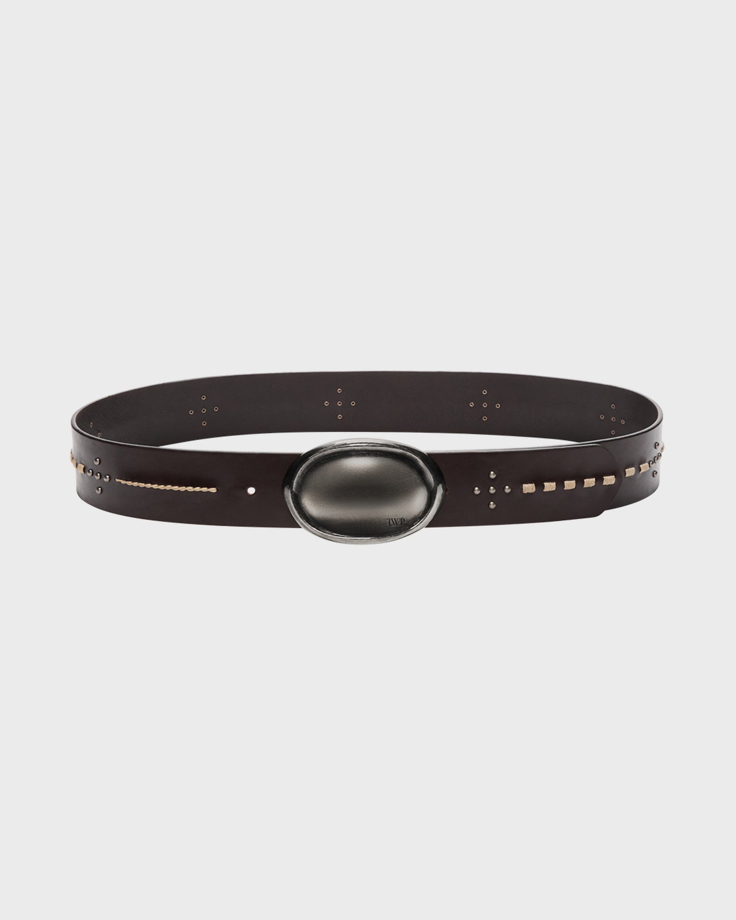 TWP Dakota Buckle Bunny Belt with Stitch in Leather view 1