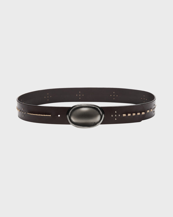 TWP Dakota Buckle Bunny Belt with Stitch in Leather view 1