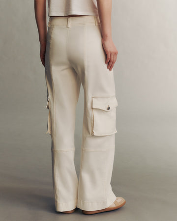 TWP Ivory Coop Pant with Cargo Pockets in Cotton Twill view 4