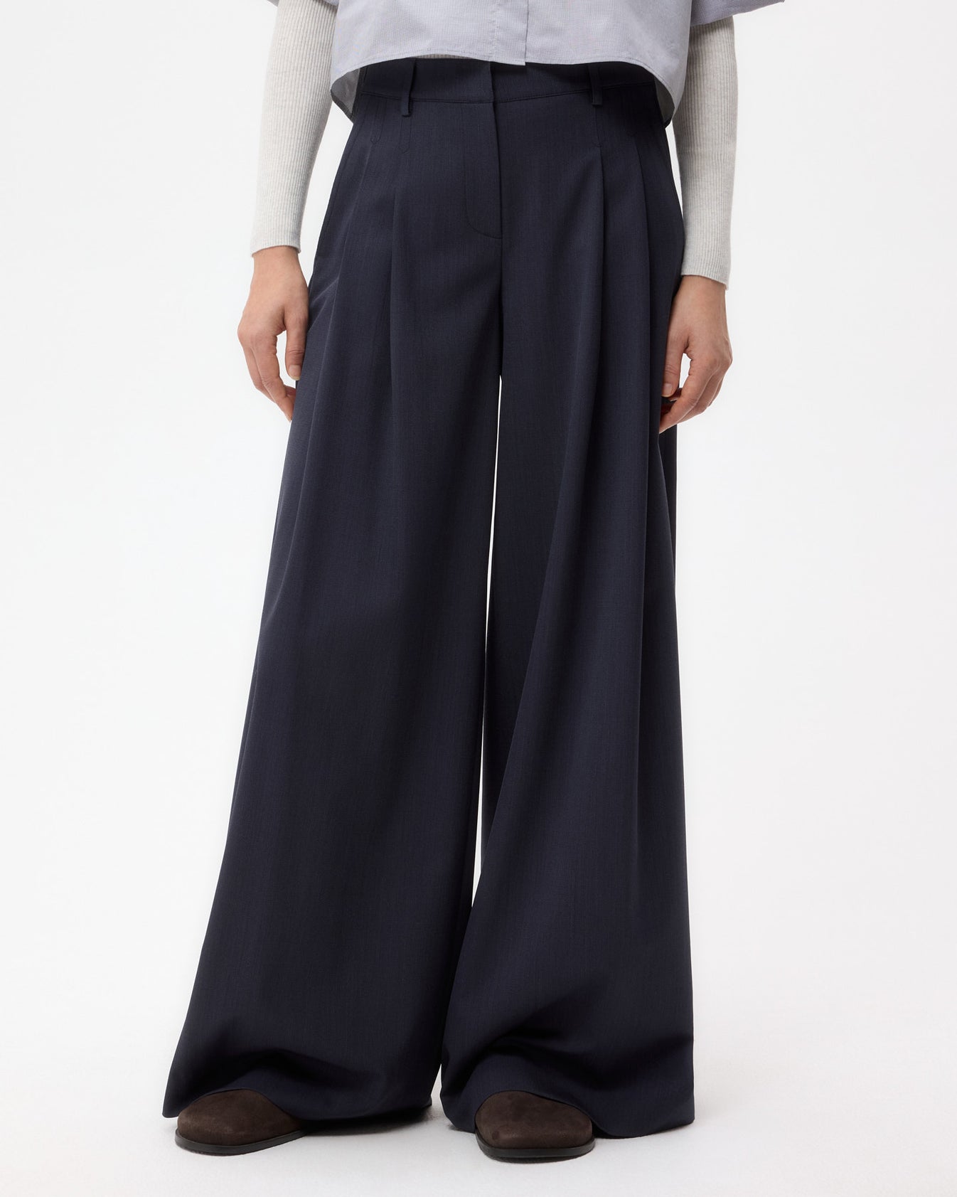 TWP Indigo Didi Pant in Wool Twill view 2