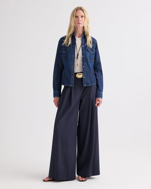 TWP Indigo Next Didi Pant in Italian Wool Twill view 3