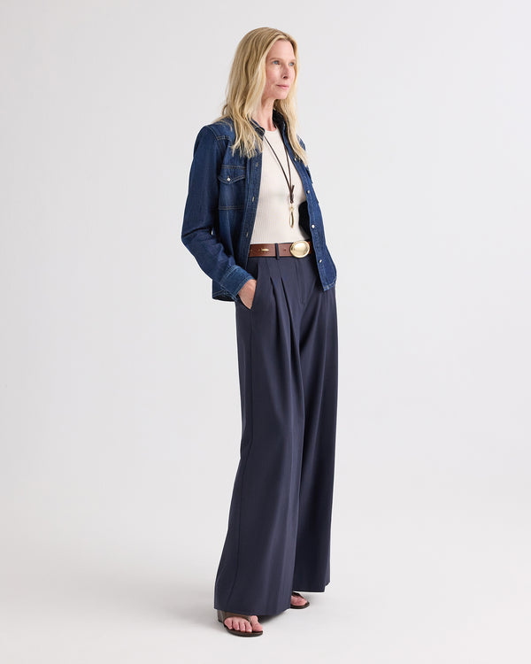 TWP Indigo Next Didi Pant in Italian Wool Twill view 5