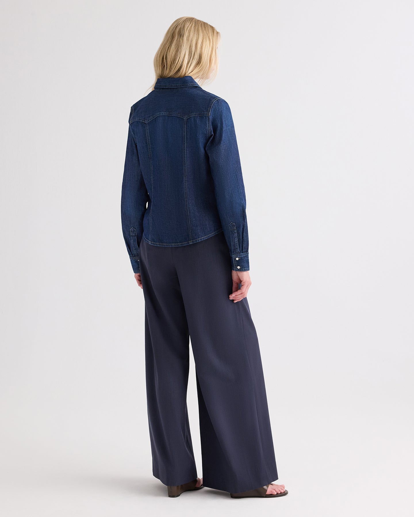 Indigo Next Didi Pant in Italian Wool Twill | TWP