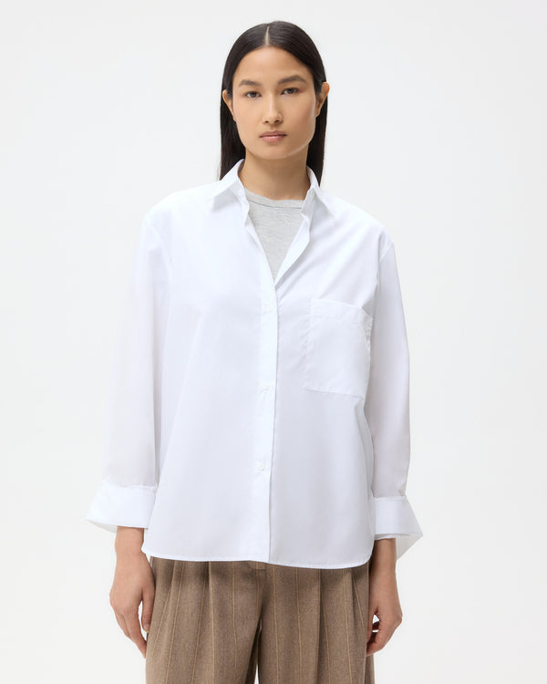 TWP White New Morning After Shirt in Superfine Cotton view 1