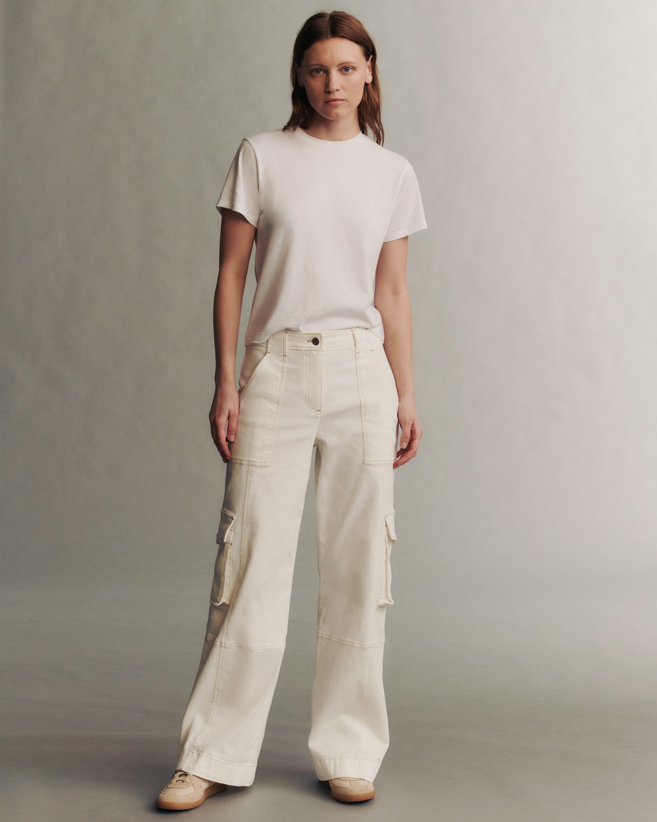 TWP Ivory Coop Pant with Cargo Pockets in Cotton Twill view 5