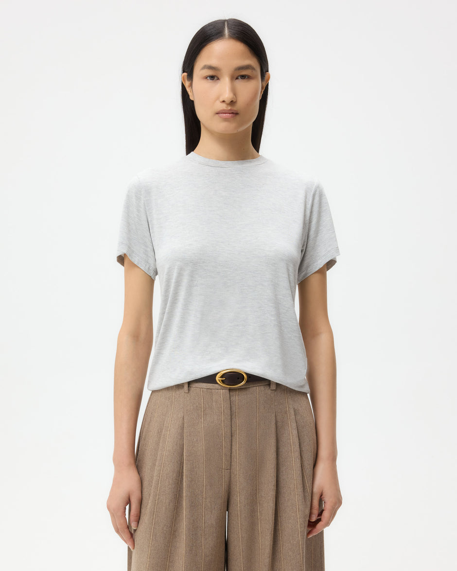 TWP Light heather grey His Tee in Jersey view 1