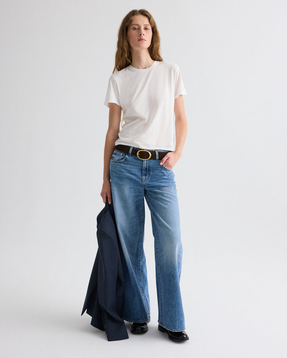 TWP White His Tee in Supima Cotton view 3