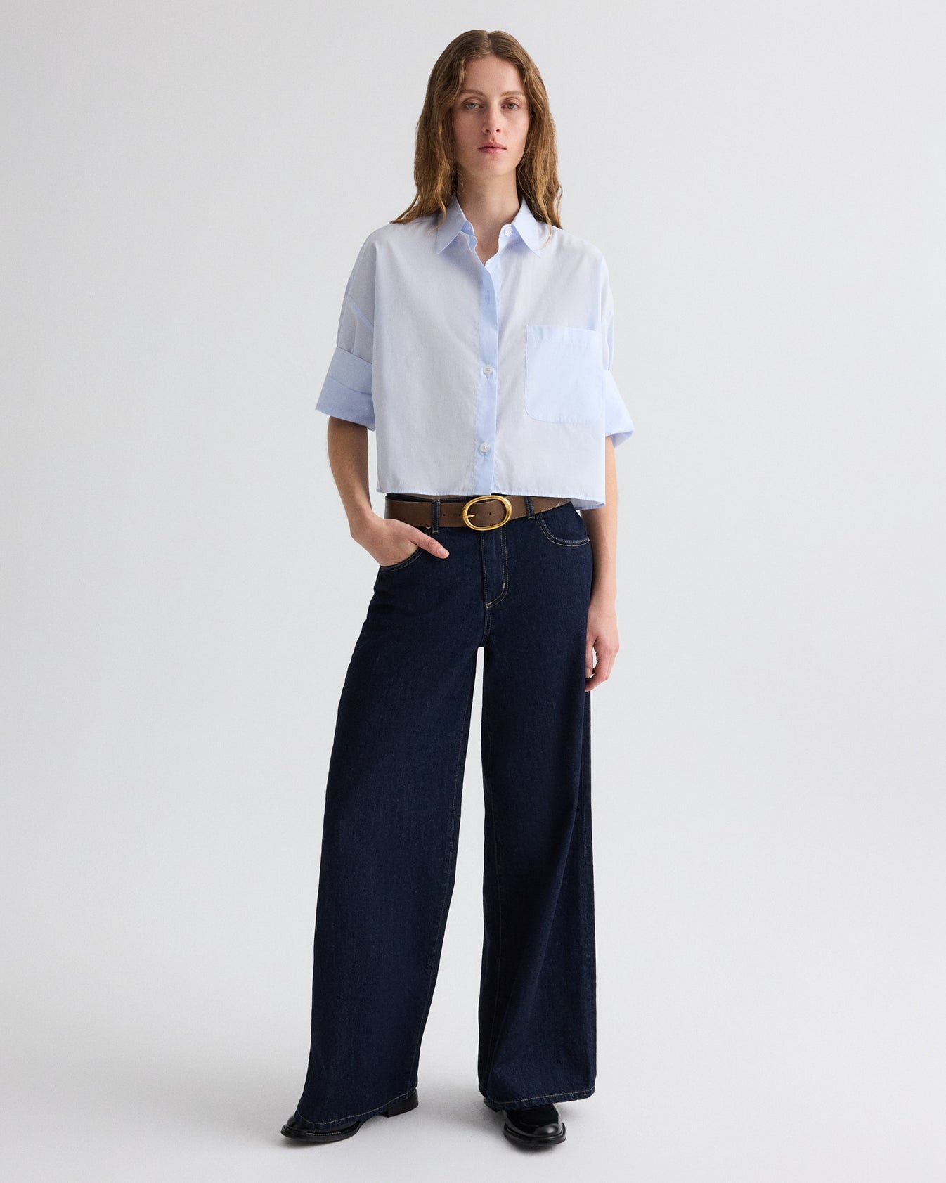 TWP Baby blue Next Ex Shirt in Superfine Cotton view 4