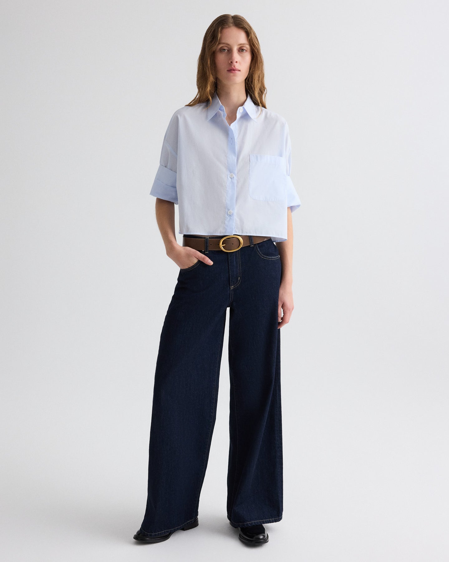 TWP Baby blue Next Ex Shirt in Superfine Cotton view 4