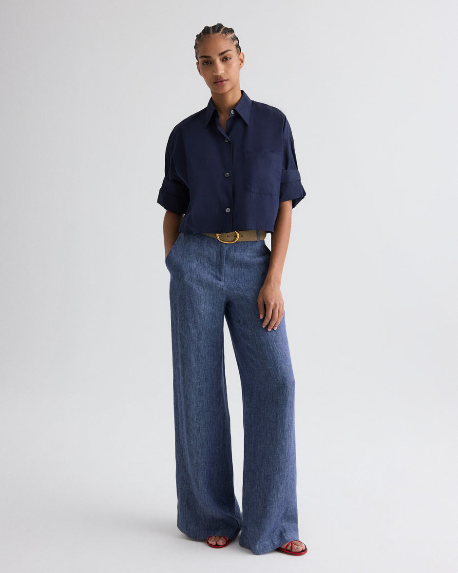 TWP Midnight Next Ex Shirt in superfine cotton view 3