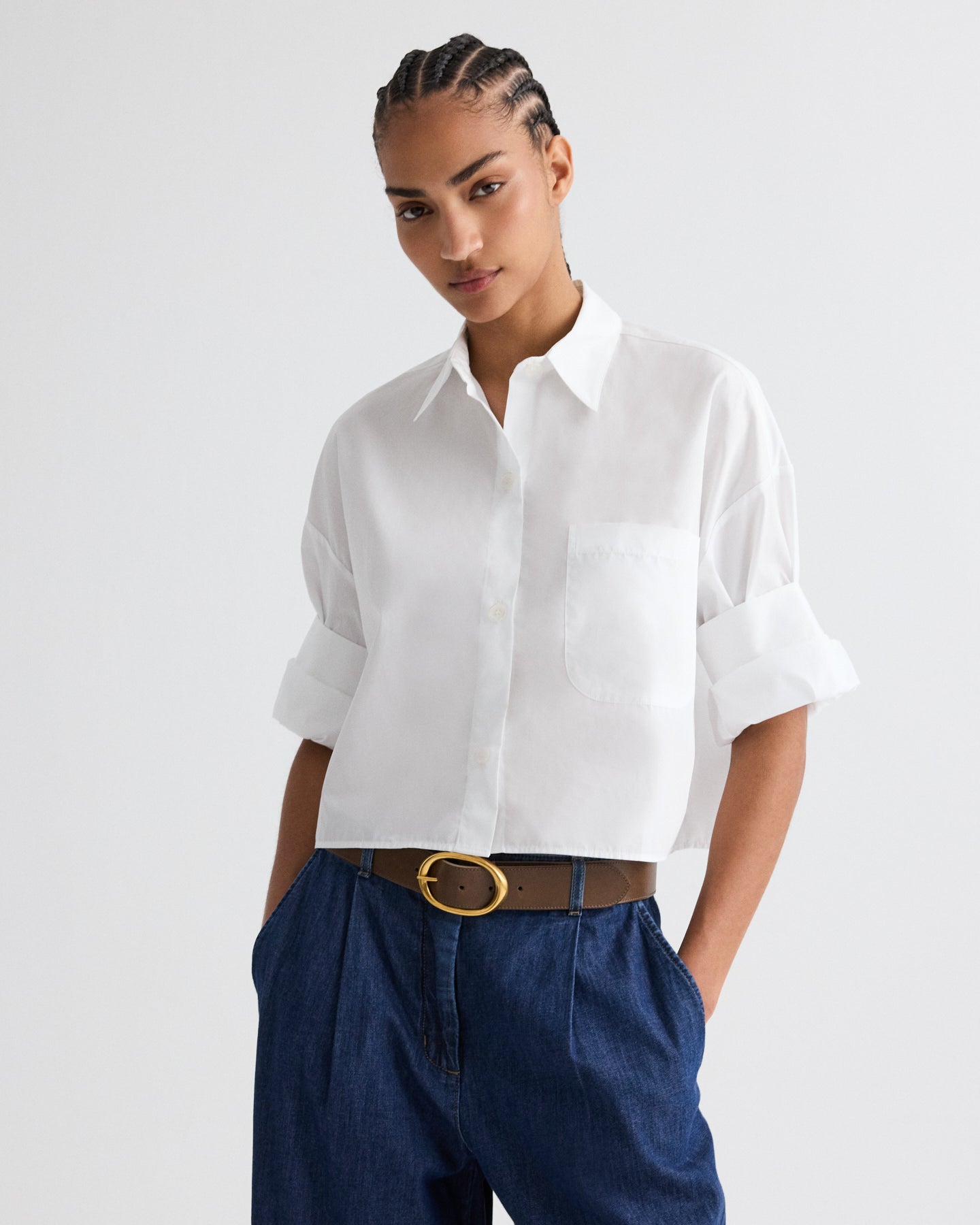 TWP White Next Ex Shirt in Superfine Cotton view 1